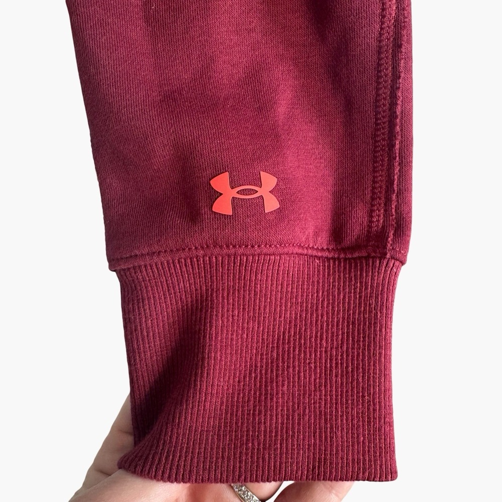 Under Armour Project Rock Sweatshirt Womens S Maroon Iron Paradise Cropped Gym - Picture 4 of 8